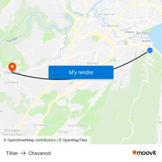Tillier to Chavanod map