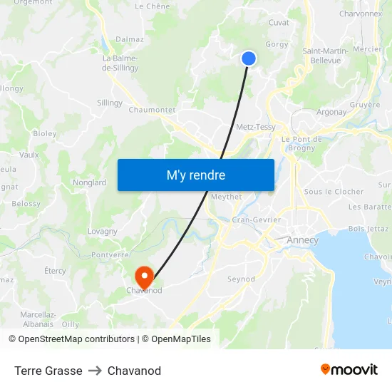 Terre Grasse to Chavanod map