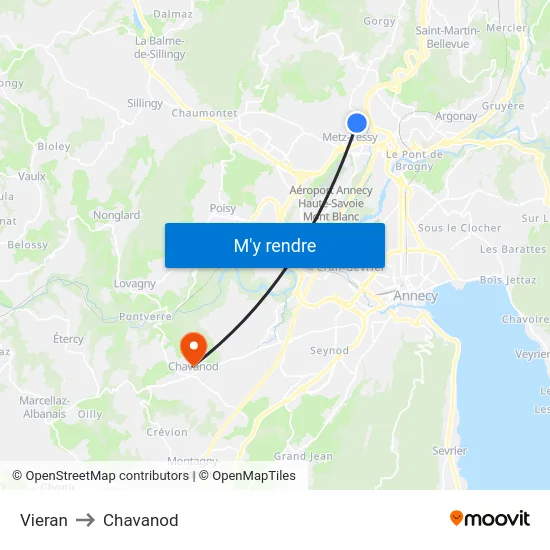 Vieran to Chavanod map