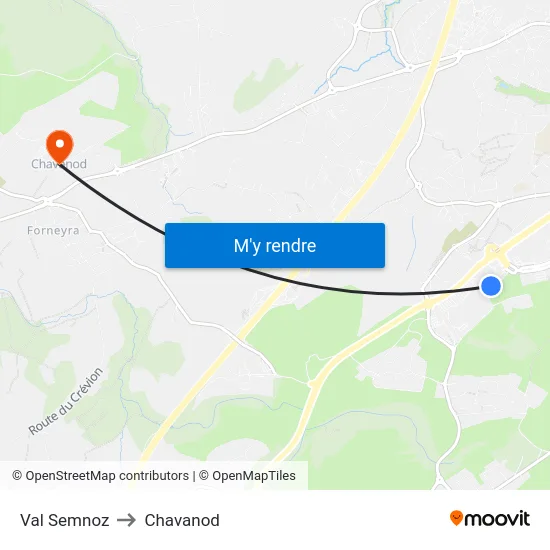Val Semnoz to Chavanod map