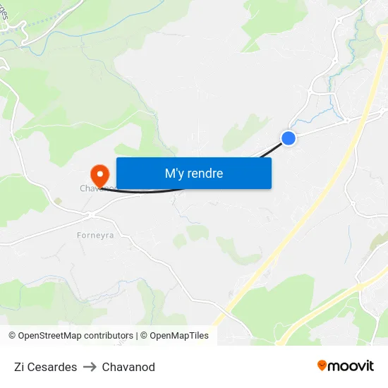 Zi Cesardes to Chavanod map