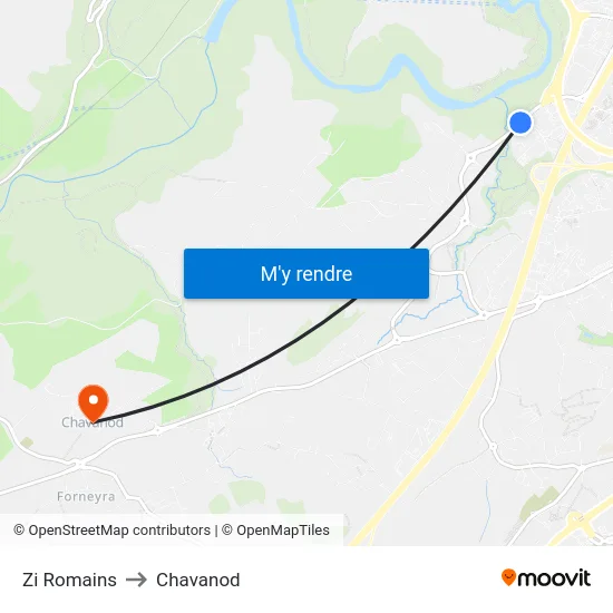 Zi Romains to Chavanod map