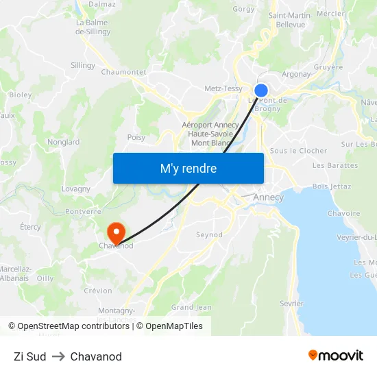 Zi Sud to Chavanod map