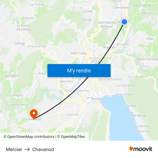 Mercier to Chavanod map