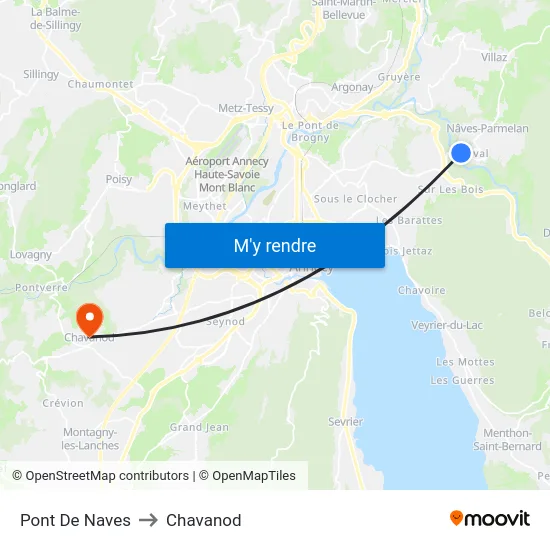 Pont De Naves to Chavanod map