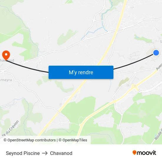Seynod Piscine to Chavanod map