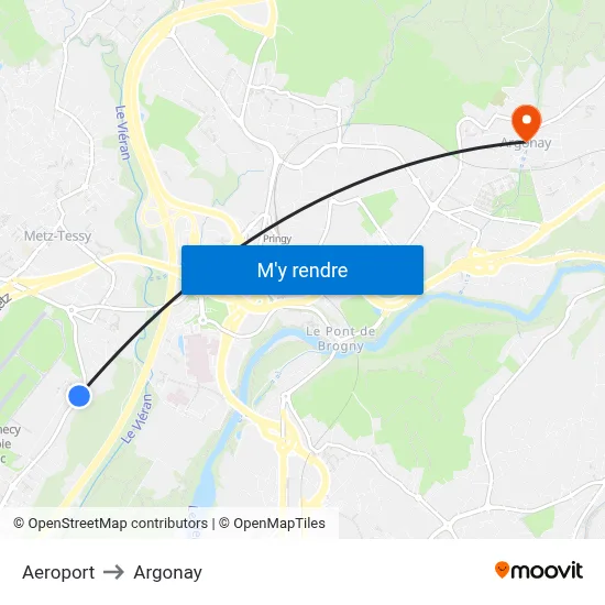Aeroport to Argonay map