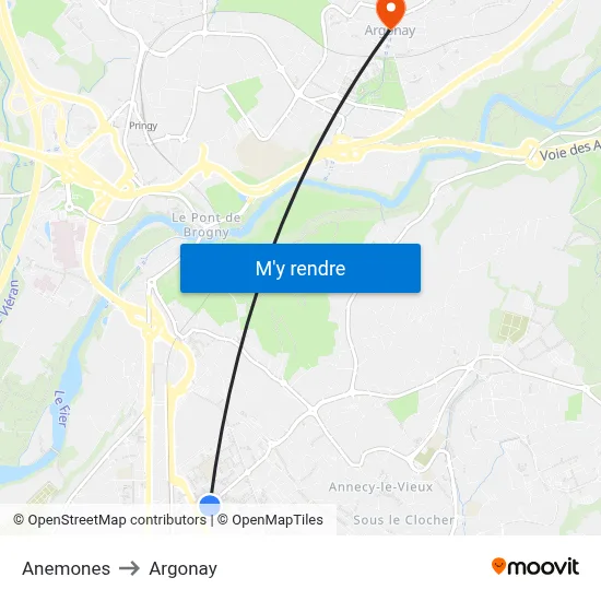 Anemones to Argonay map