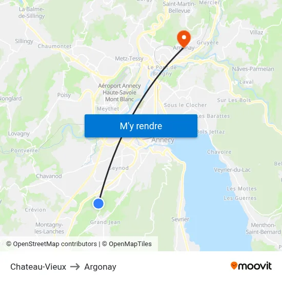 Chateau-Vieux to Argonay map