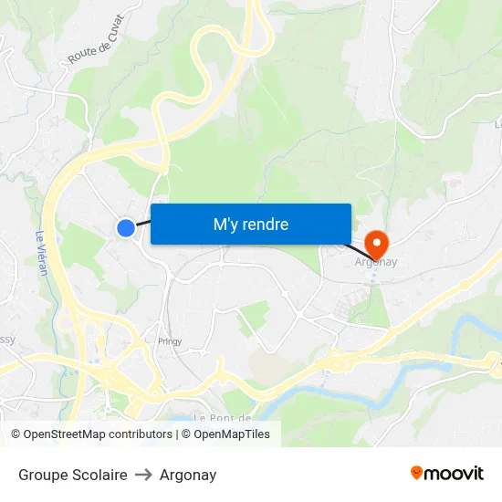 Groupe Scolaire to Argonay map