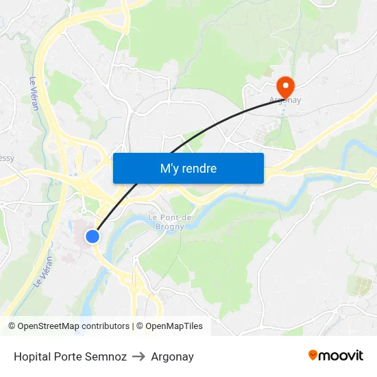 Hopital Porte Semnoz to Argonay map