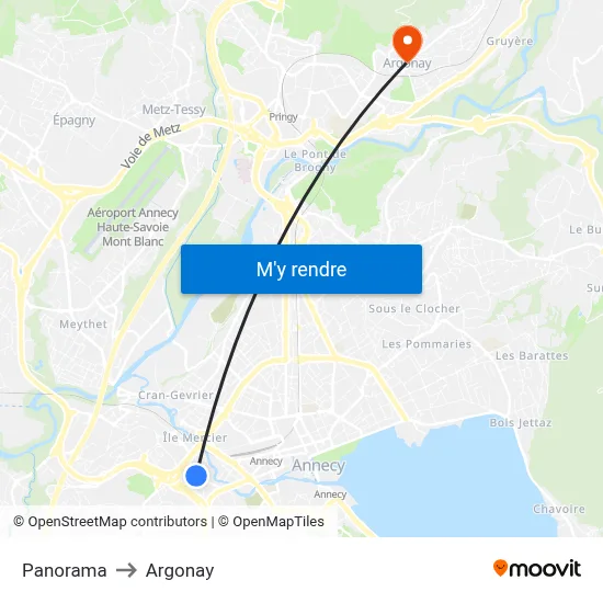 Panorama to Argonay map
