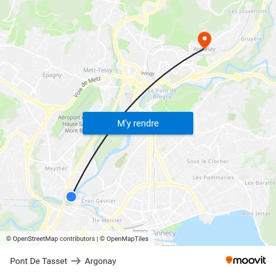 Pont De Tasset to Argonay map