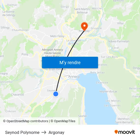 Seynod Polynome to Argonay map