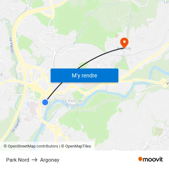 Park Nord to Argonay map