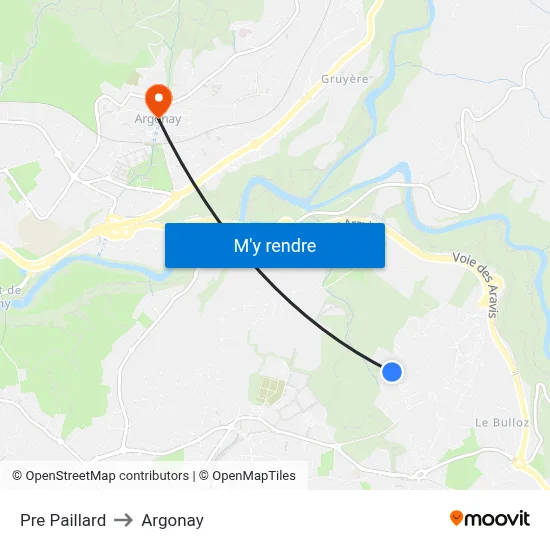 Pre Paillard to Argonay map