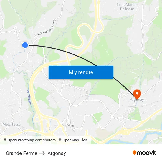 Grande Ferme to Argonay map