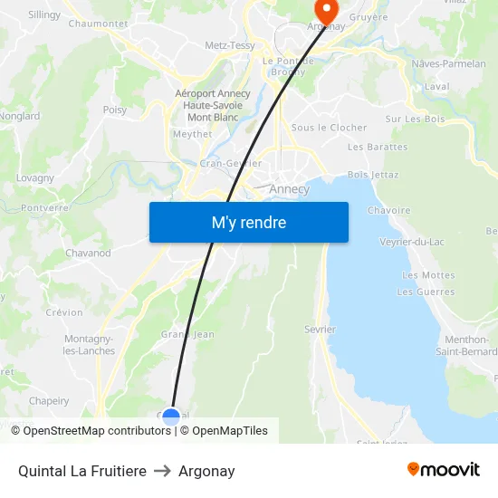 Quintal La Fruitiere to Argonay map