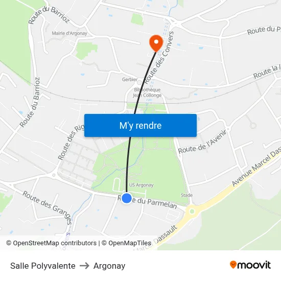 Salle Polyvalente to Argonay map