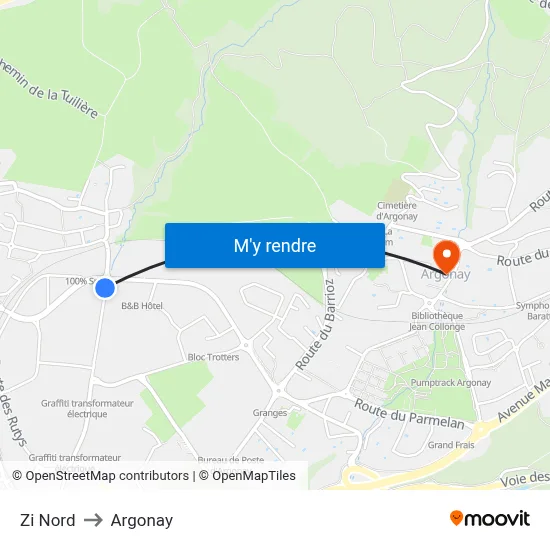 Zi Nord to Argonay map