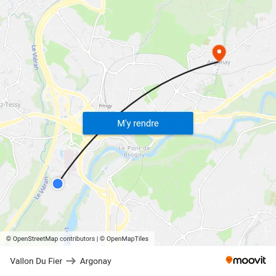Vallon Du Fier to Argonay map