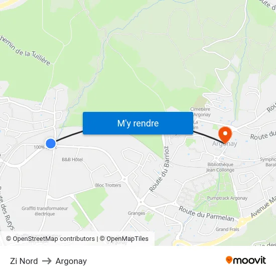 Zi Nord to Argonay map