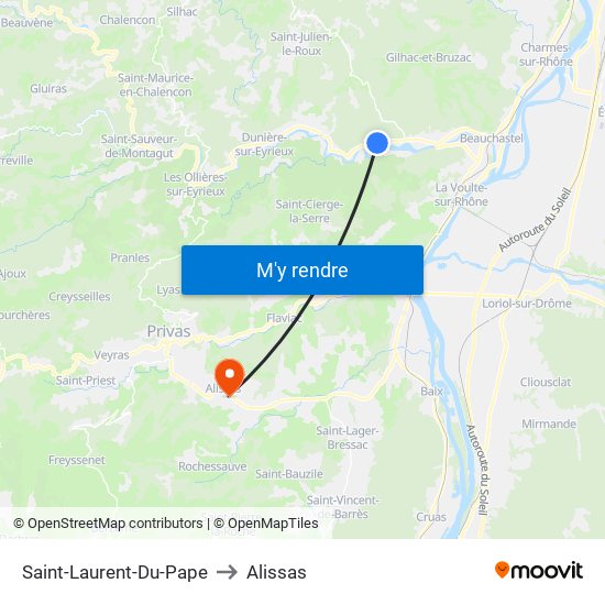 Saint-Laurent-Du-Pape to Alissas map