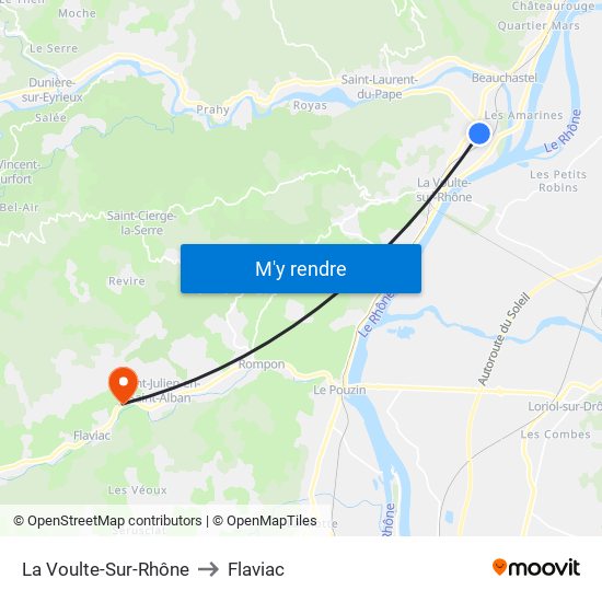 La Voulte-Sur-Rhône to Flaviac map