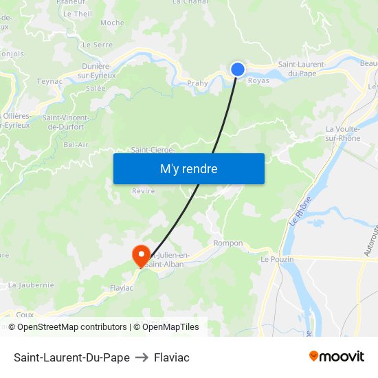 Saint-Laurent-Du-Pape to Flaviac map
