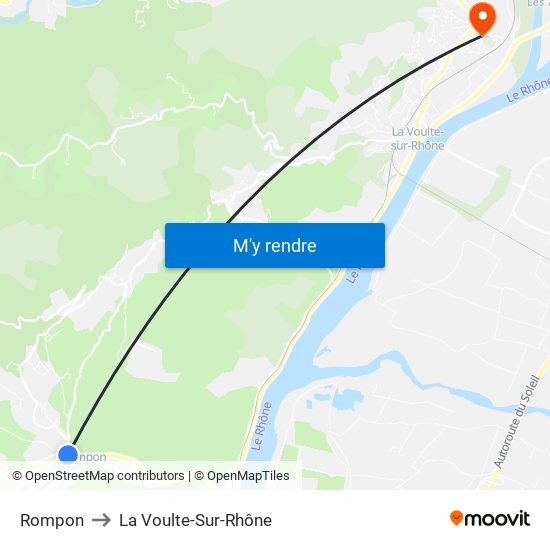 Rompon to La Voulte-Sur-Rhône map