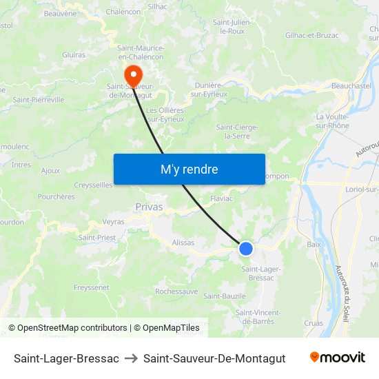 Saint-Lager-Bressac to Saint-Lager-Bressac map