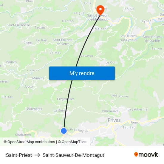 Saint-Priest to Saint-Priest map