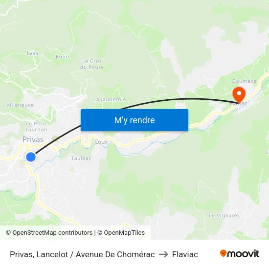 Privas, Lancelot / Avenue De Chomérac to Flaviac map