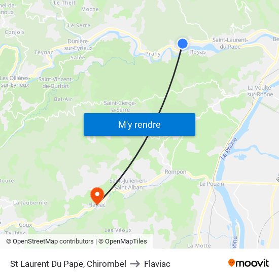 St Laurent Du Pape, Chirombel to Flaviac map