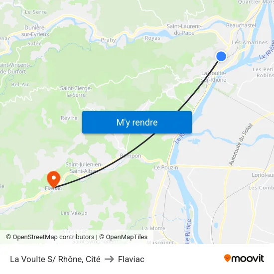 La Voulte S/ Rhône, Cité to Flaviac map