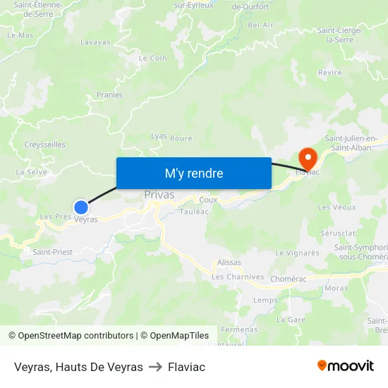 Veyras, Hauts De Veyras to Flaviac map
