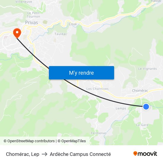 Chomérac, Lep to Ardèche Campus Connecté map