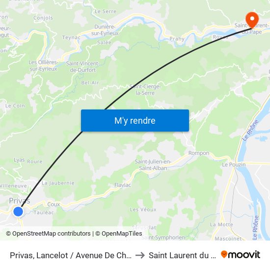 Privas, Lancelot / Avenue De Chomérac to Saint Laurent du Pape map