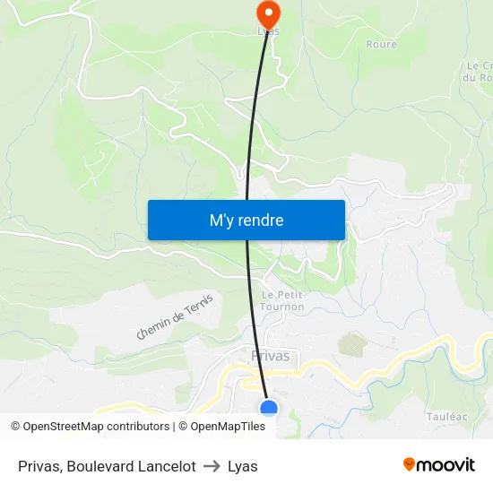 Privas, Boulevard Lancelot to Lyas map