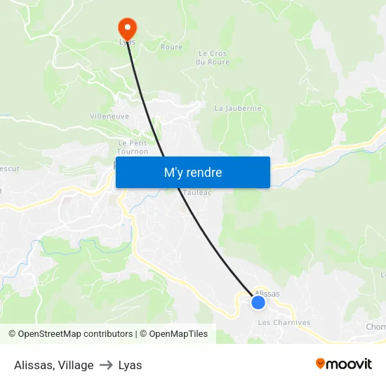 Alissas, Village to Lyas map