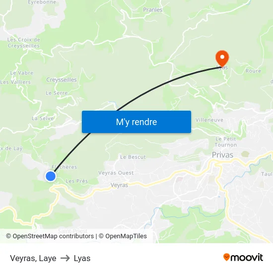Veyras, Laye to Lyas map