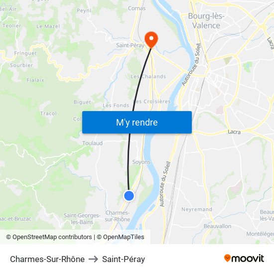 Charmes-Sur-Rhône to Saint-Péray map