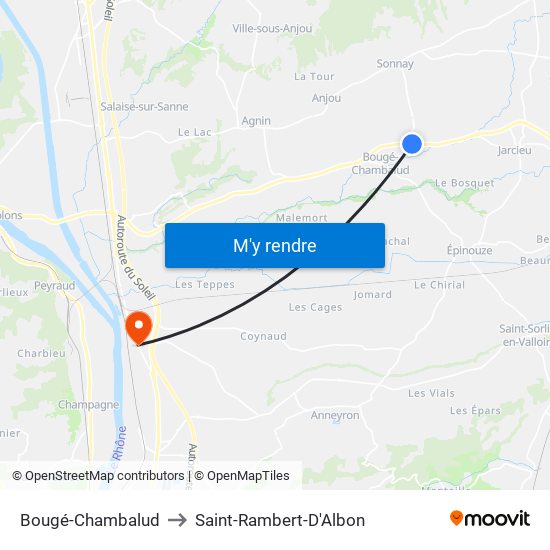 Bougé-Chambalud to Saint-Rambert-D'Albon map