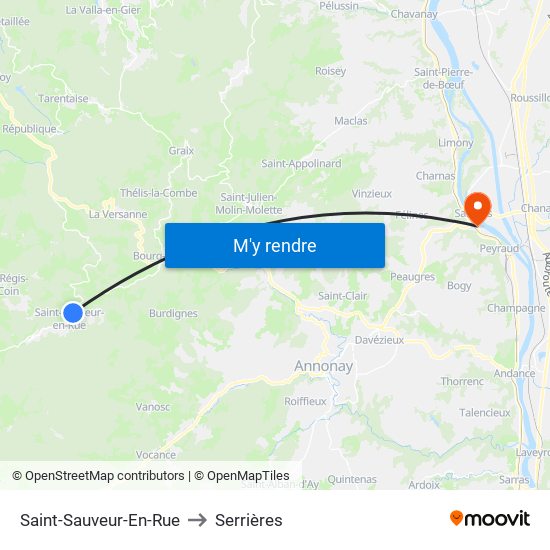 Saint-Sauveur-En-Rue to Serrières map
