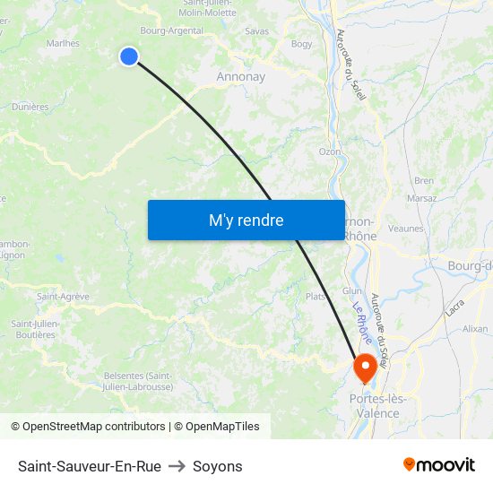 Saint-Sauveur-En-Rue to Soyons map