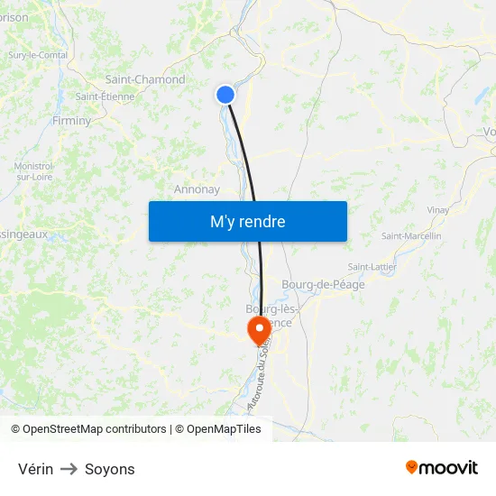 Vérin to Soyons map