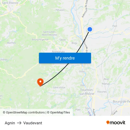 Agnin to Vaudevant map
