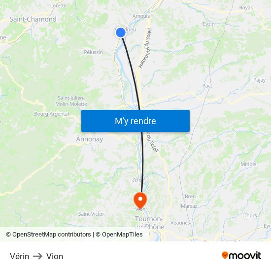 Vérin to Vion map