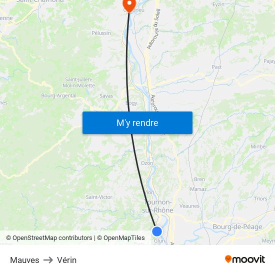 Mauves to Vérin map
