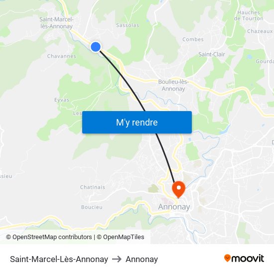 Saint-Marcel-Lès-Annonay to Annonay map